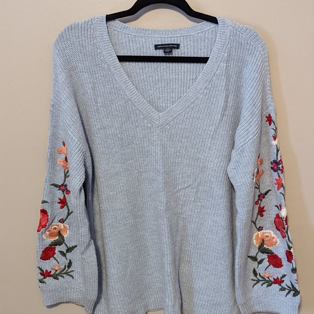 American Eagle Embroidered Sweater